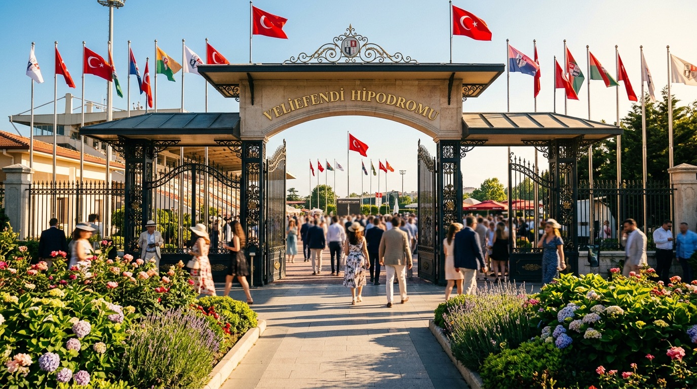 Yarış günü hipodrom ana girişi